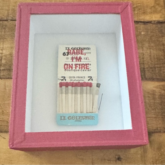 Unique Fire Box sure to be a conversation piece. Pinned. vintage matches. Paris - Picture 2 of 4